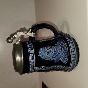 Vintage 1973 Marzi & Remy cobalt series German beer stein with lid